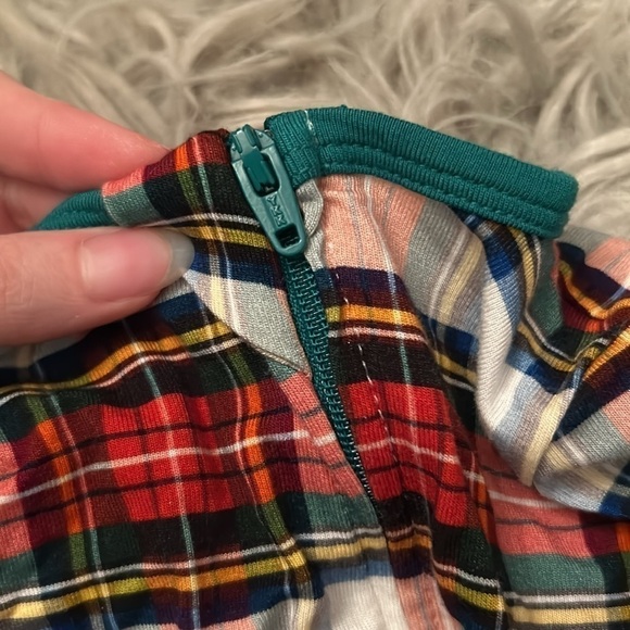 Free Birdees Double Zip Winter Holiday Plaid Onesie - Picture 3 of 7